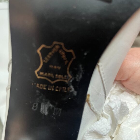 NWOT Gorgeous Poppies White Leather Size 8 Long Boots - Picture 5 of 8